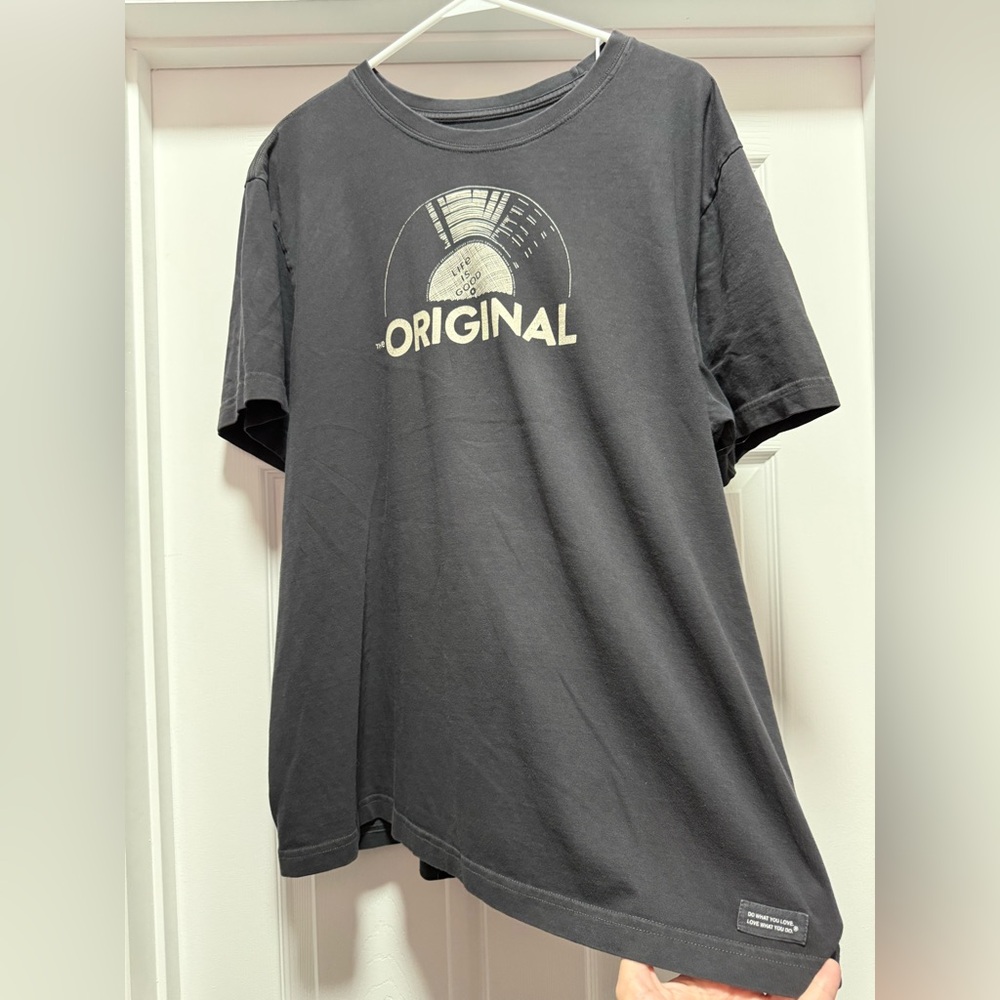 Life Is Good Charcoal Black Graphic Tee